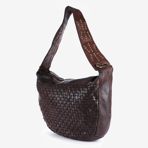 Modern Weave-Pattern Shoulder Bag