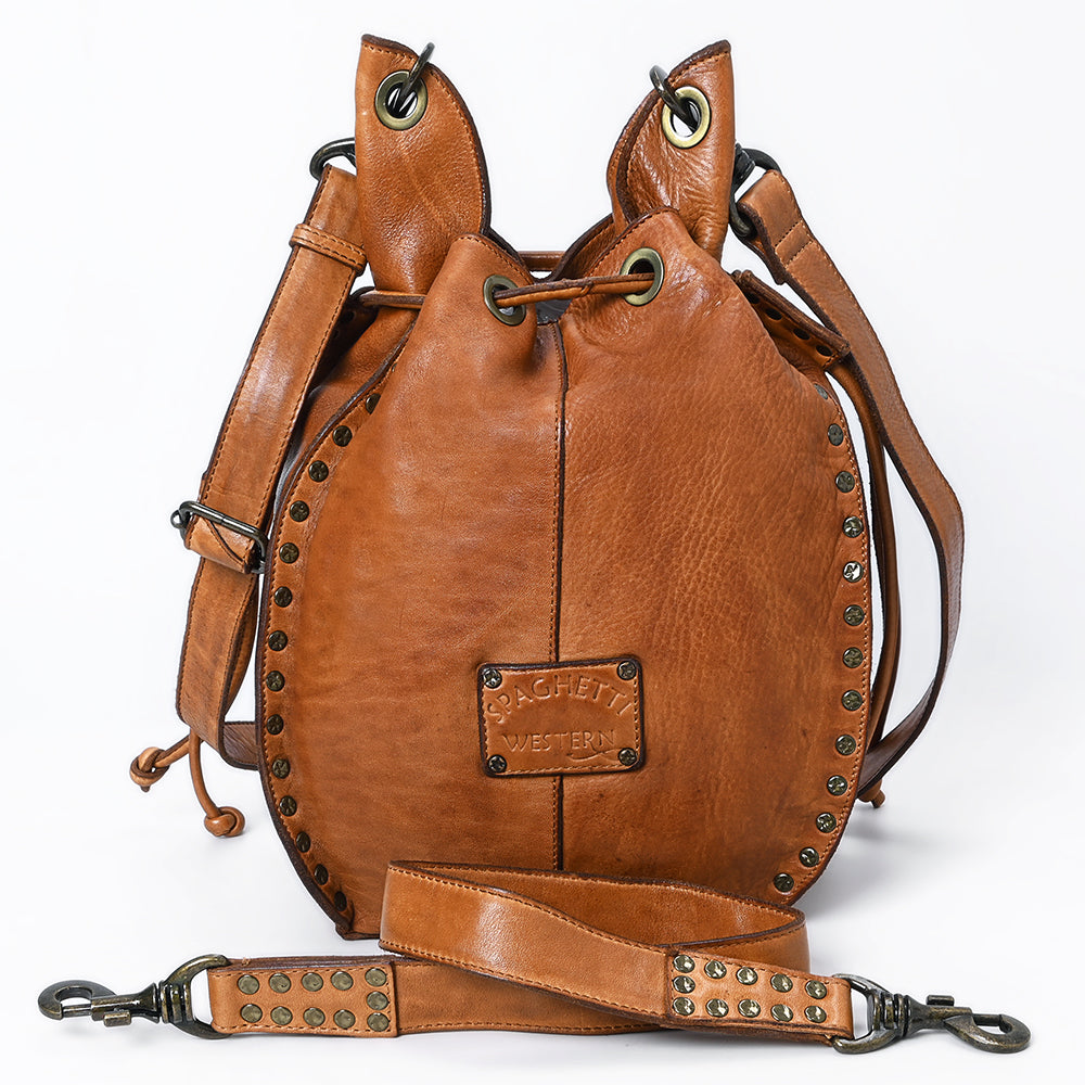 SWC137TAN Bucket Genuine Leather women bag western Bag