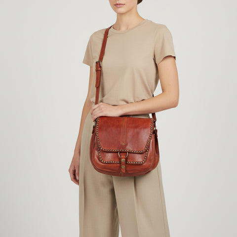 Vintage-Inspired Studded Crossbody