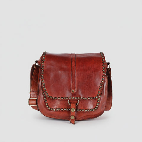 Vintage-Inspired Studded Crossbody