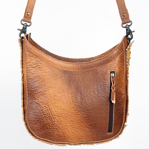 American Darling Handcrafted Hand Tooled Leather and Saddle Blanket Crossbody Bag