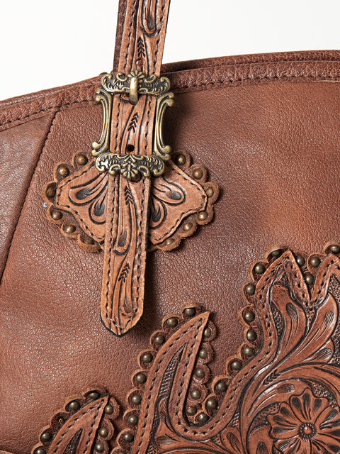 American Darling Handcrafted Hand Tooled Leather Western Tote Bag
