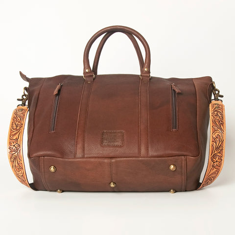 American Darling Hand Tooled Saddle Blanket Genuine Leather Tote Bag