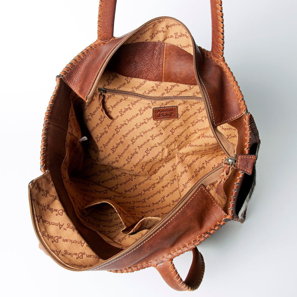 LC-ADBGZ463 Leopard Print & Cowhide Western Tote Bag - American Darling