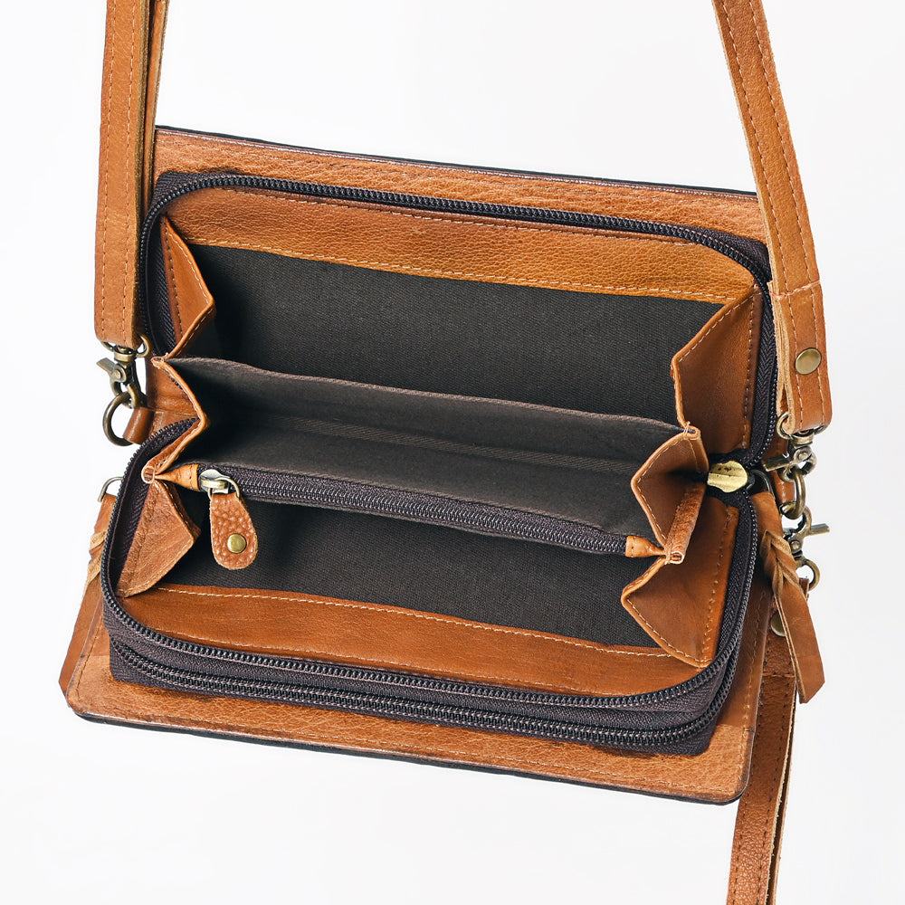 LC-ADBGM169 Hand-Painted Leather Crossbody Purse - Multiple Western Scene