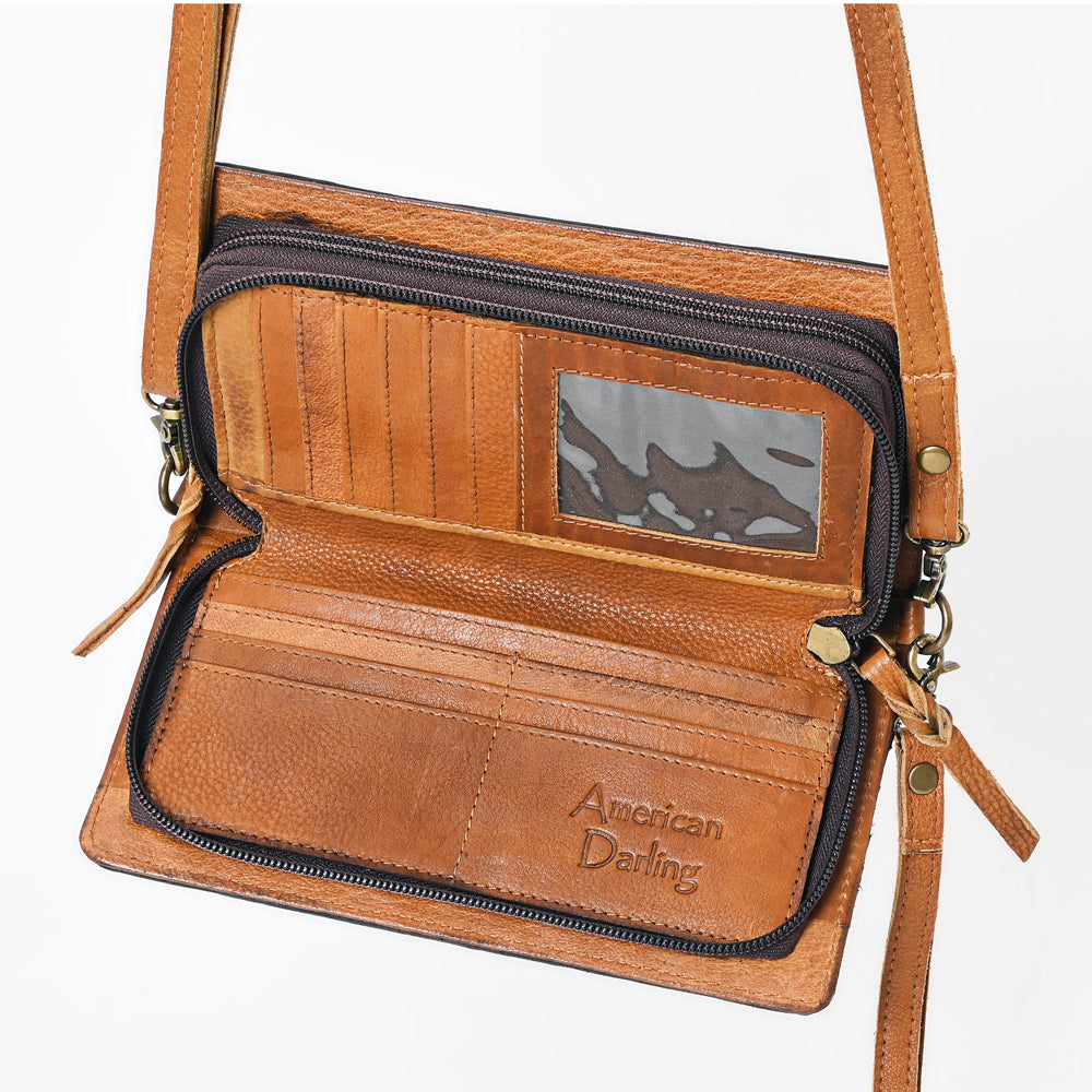 LC-ADBGM169 Hand-Painted Leather Crossbody Purse - Multiple Western Scene