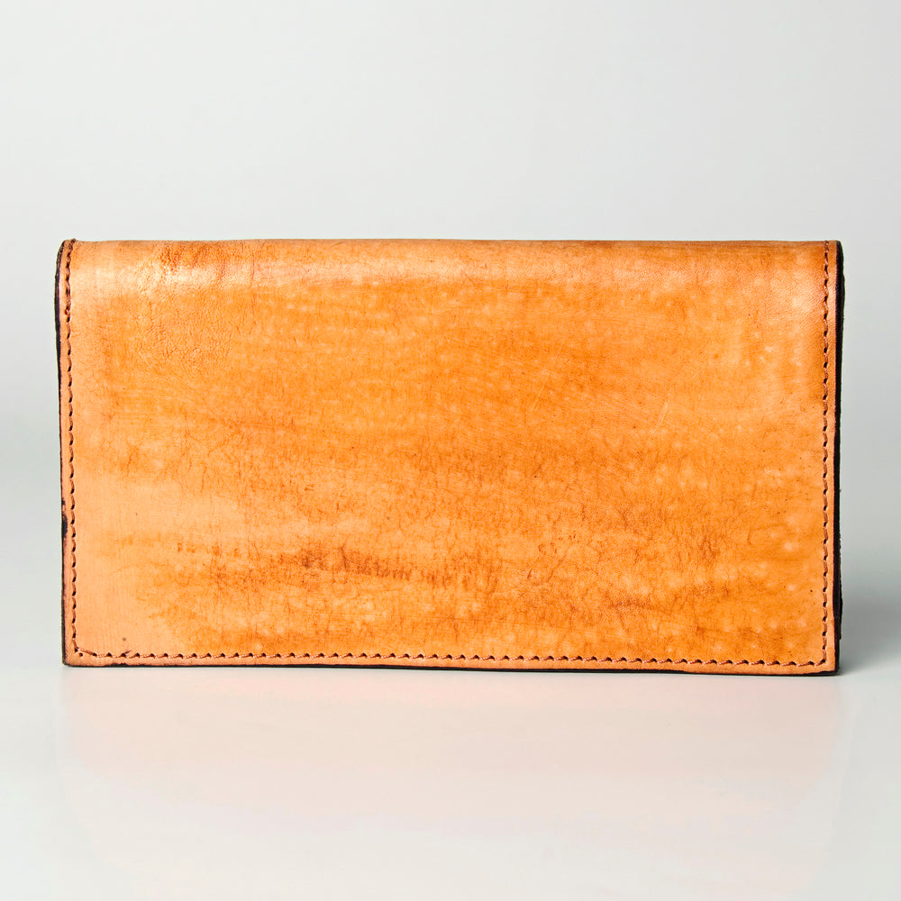 LC-ADBGZ291A Floral Hand-Tooled Leather Women Wallet - Western Rodeo Style