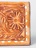 LC-ADBGZ291A Floral Hand-Tooled Leather Women Wallet - Western Rodeo Style