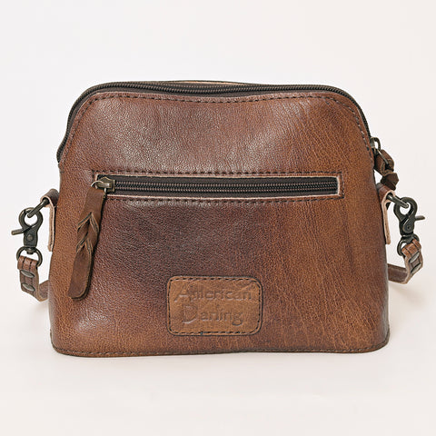 American Darling Hand Tooled Western Leather Crossbody - Floral Carved Full Grain Leather