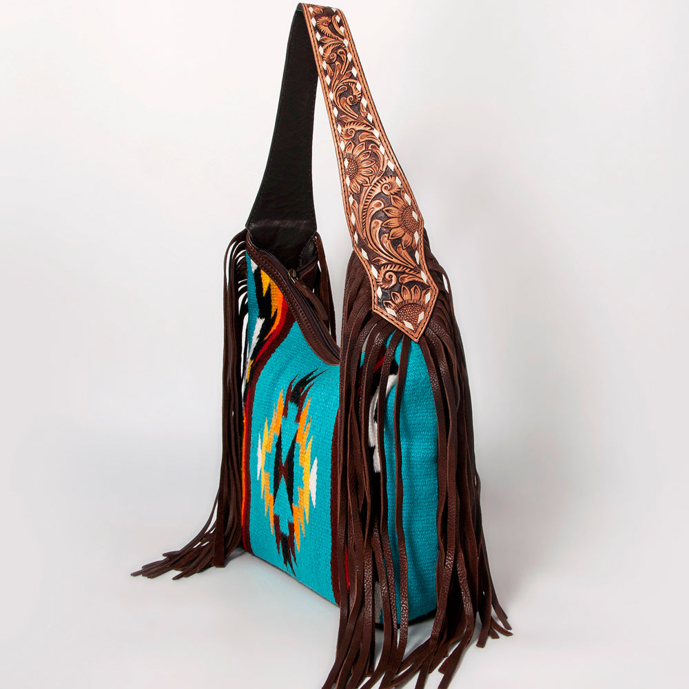 LC-ADBGA212 American Darling Hobo Bag Saddle Blanket with Tooled Leather & Fringe