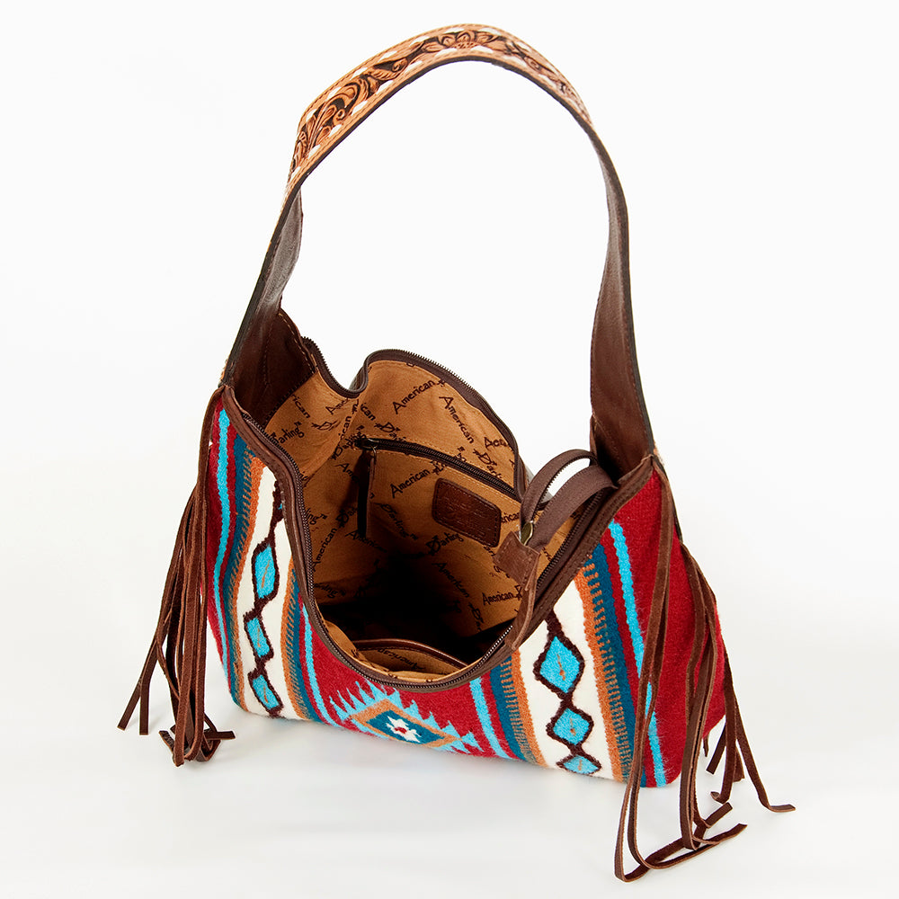 LC-ADBGA212 American Darling Hobo Bag Saddle Blanket with Tooled Leather & Fringe