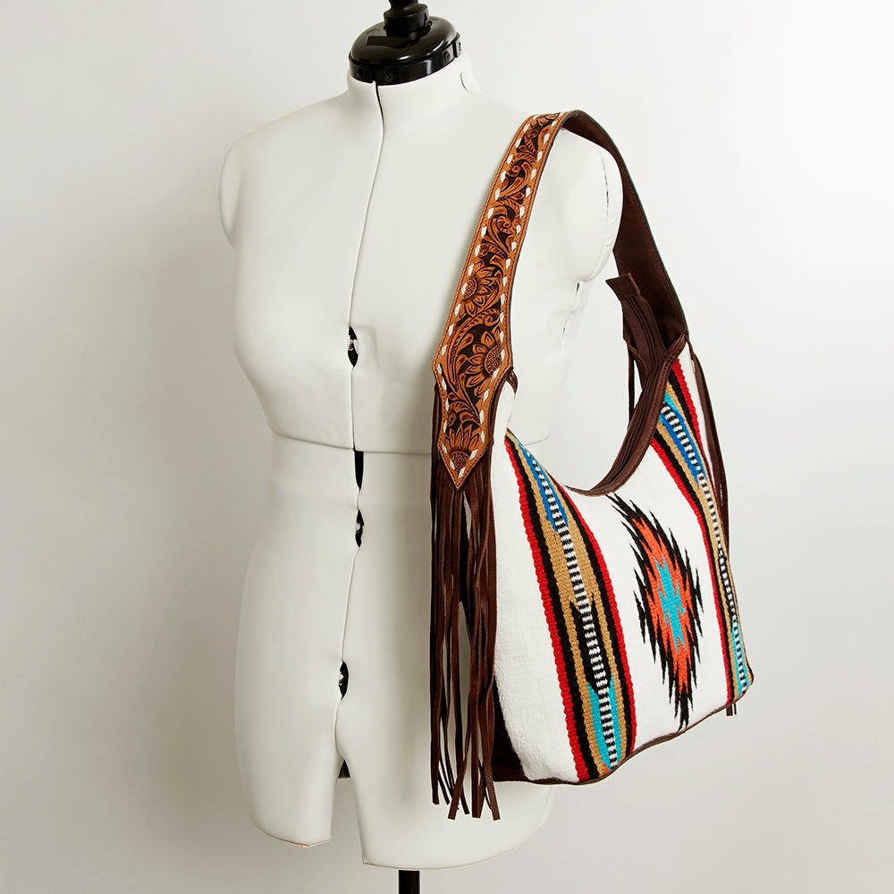 LC-ADBGA212 American Darling Hobo Bag Saddle Blanket with Tooled Leather & Fringe