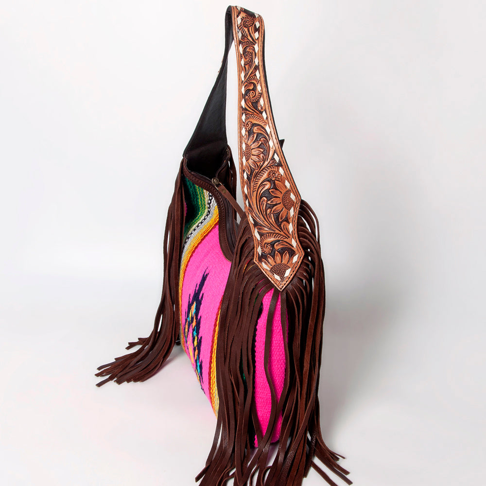 LC-ADBGA212 American Darling Hobo Bag Saddle Blanket with Tooled Leather & Fringe