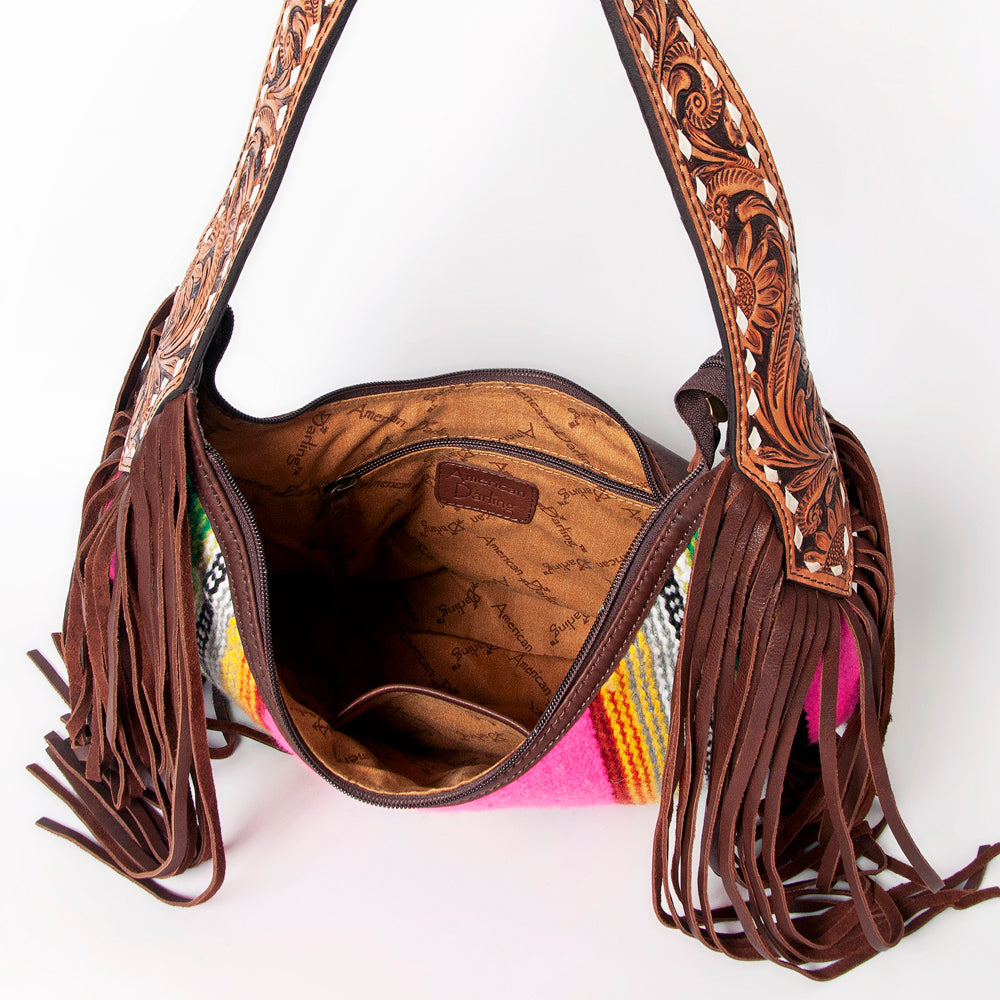 LC-ADBGA212 American Darling Hobo Bag Saddle Blanket with Tooled Leather & Fringe