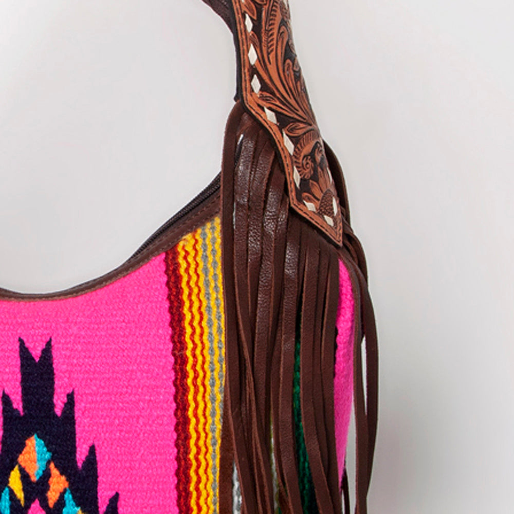 LC-ADBGA212 American Darling Hobo Bag Saddle Blanket with Tooled Leather & Fringe