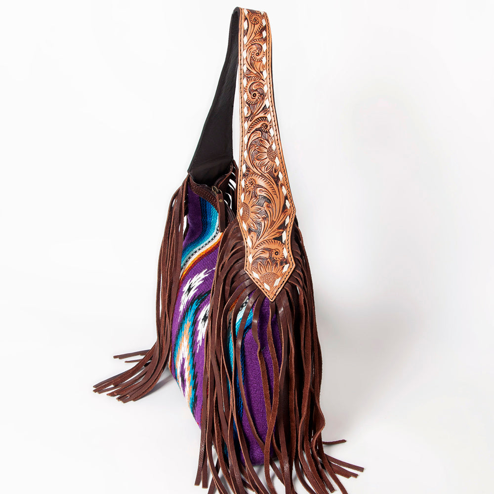 LC-ADBGA212 American Darling Hobo Bag Saddle Blanket with Tooled Leather & Fringe