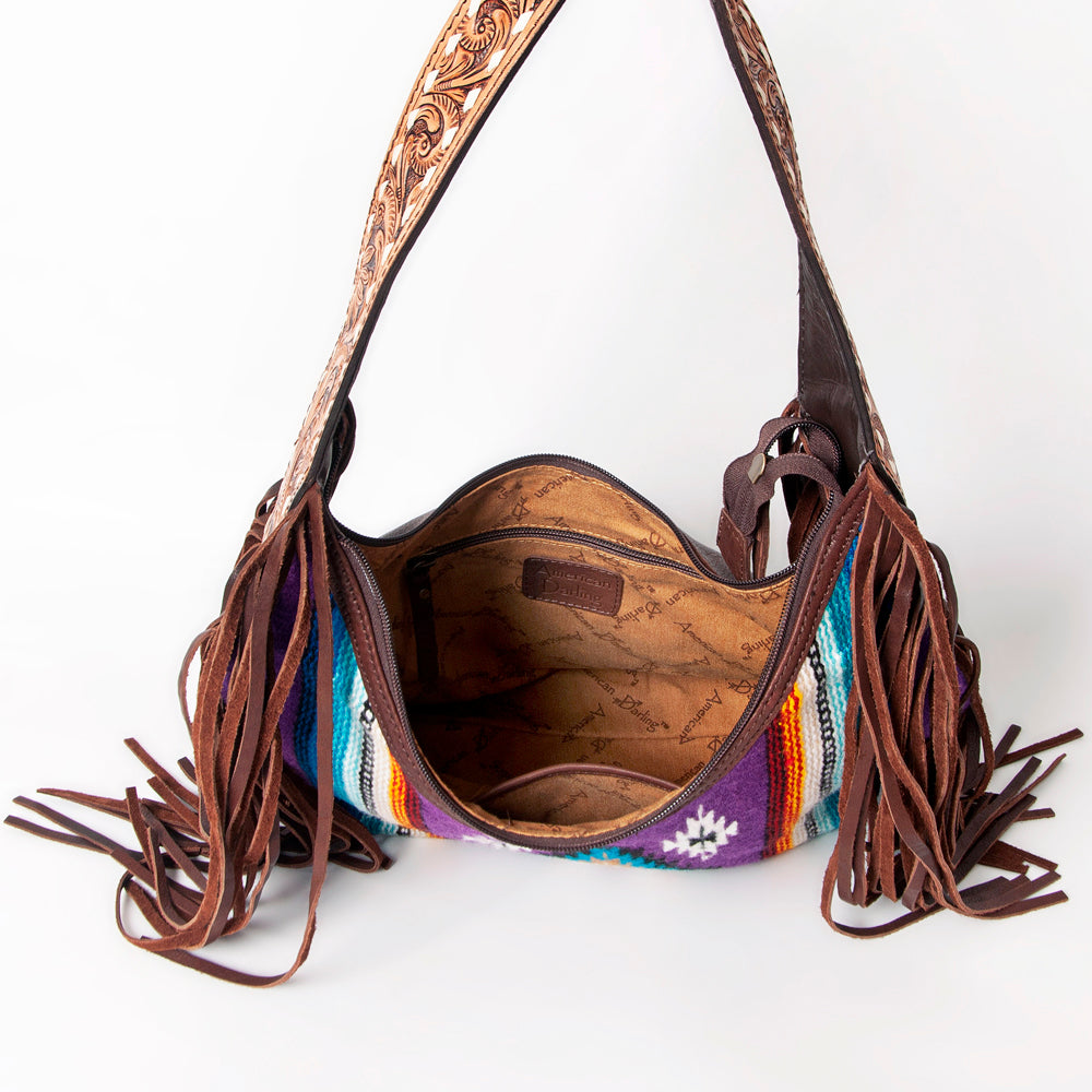 LC-ADBGA212 American Darling Hobo Bag Saddle Blanket with Tooled Leather & Fringe