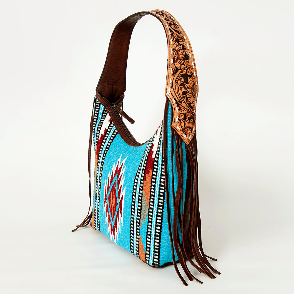 LC-ADBGA212 American Darling Hobo Bag Saddle Blanket with Tooled Leather & Fringe