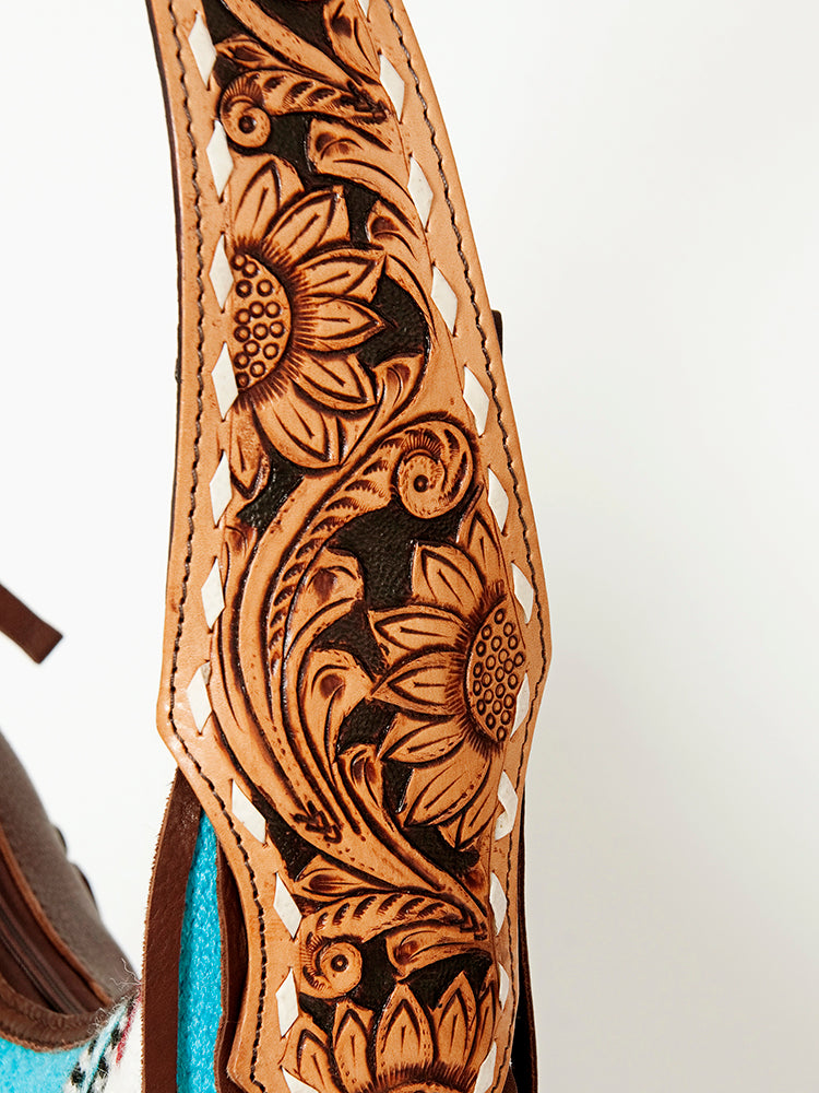 LC-ADBGA212 American Darling Hobo Bag Saddle Blanket with Tooled Leather & Fringe