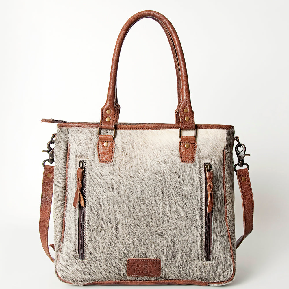 ADBG201 Hair-On Cowhide Leather Western Tote Bag Large Genuine Leather Shoulder Purse