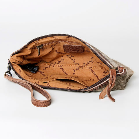 American Darling Genuine Hair On Hide Pattern Leather Western Wristlet