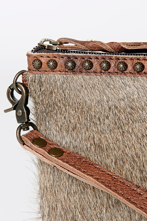 American Darling Genuine Hair On Hide Pattern Leather Western Wristlet