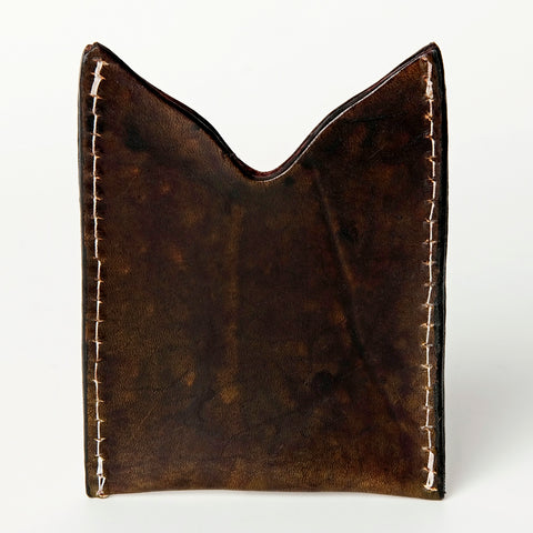 ADCCF108 Hand-Tooled Leather Card Holder - Sunflower & Western Floral Design