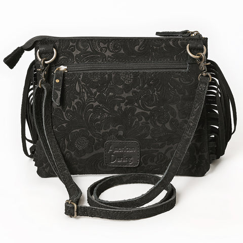 ADBG109 American Darling Hand-Tooled and Floral Embossed Leather Western Crossbody Bag