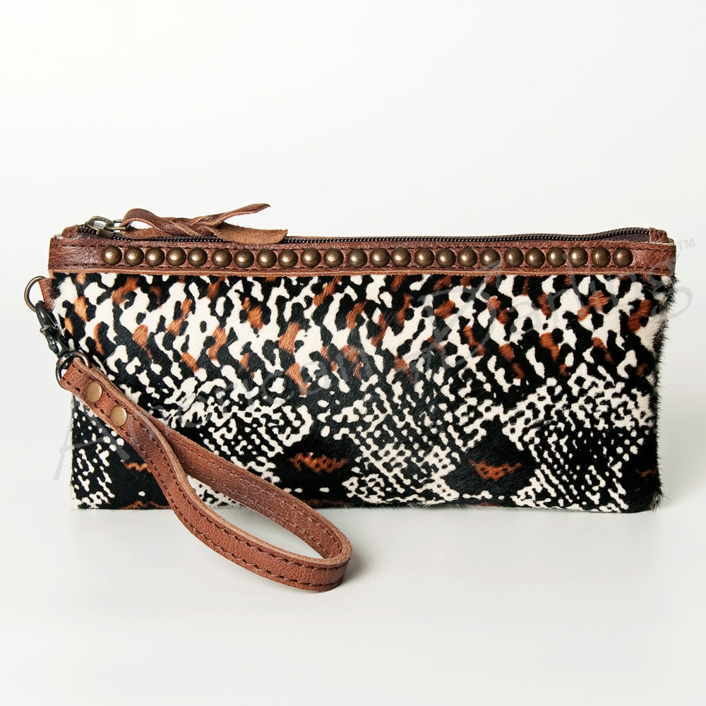 ADBG344 Handmade Hair-On Hide Leather Wristlet by American Darling