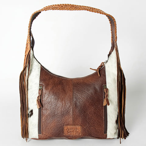 American Darling Hair-on-Hide & Hand-Tooled Leather Thunderbird Hobo Bag