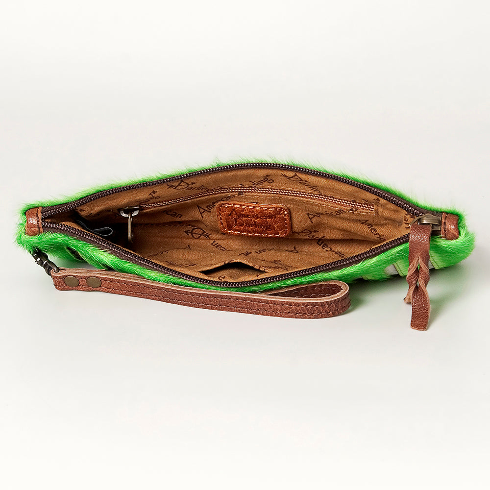 ADBG344 Hair-On Hide Rodeo Wristlet Clutch with Leather Strap
