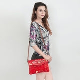 ADBGS178 Red Metallic Cowhide Envelope Crossbody - Western Leather Purse