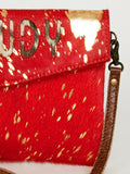 ADBGS178 Red Metallic Cowhide Envelope Crossbody - Western Leather Purse