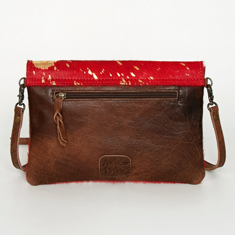 ADBGS178 Red Metallic Cowhide Envelope Crossbody - Western Leather Purse