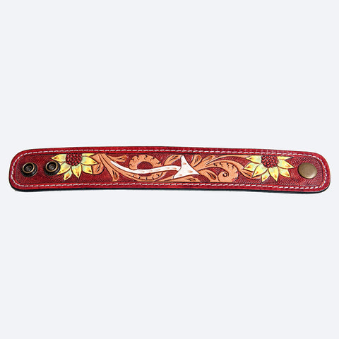 LC-ADBRF185 carved Genuine Leather Bracelet women