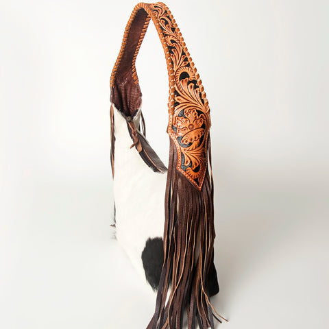 American Darling Western Hobo Bag Hair-On Cowhide & Tooled Leather Shoulder Purse