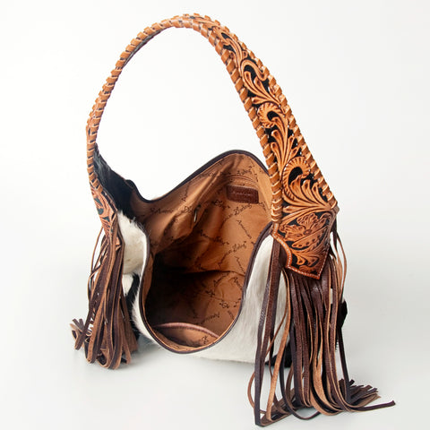 American Darling Western Hobo Bag Hair-On Cowhide & Tooled Leather Shoulder Purse