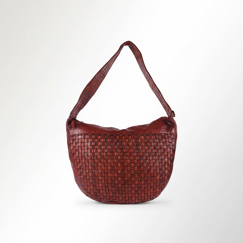 Modern Weave-Pattern Shoulder Bag