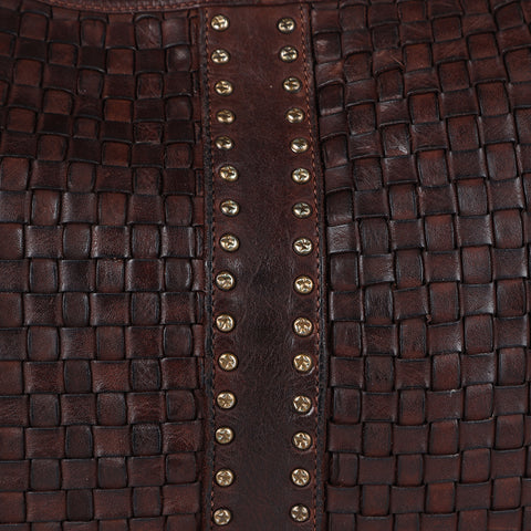 Artisan Woven Leather Hobo Bag