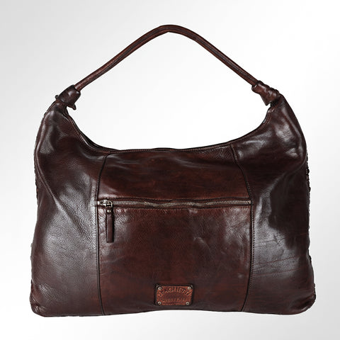 Artisan Woven Leather Hobo Bag