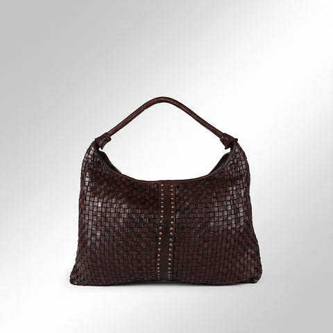 Artisan Woven Leather Hobo Bag