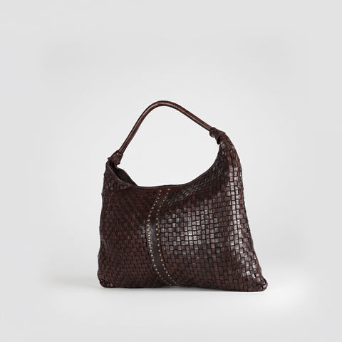 Artisan Woven Leather Hobo Bag