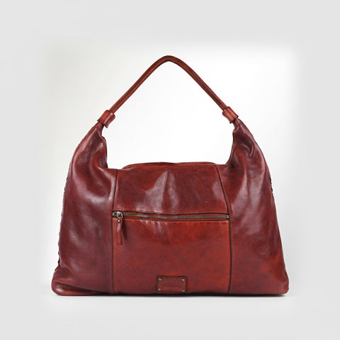 Artisan Woven Leather Hobo Bag
