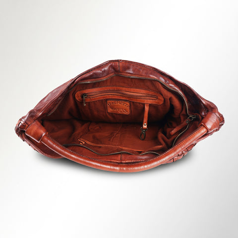 Artisan Woven Leather Hobo Bag