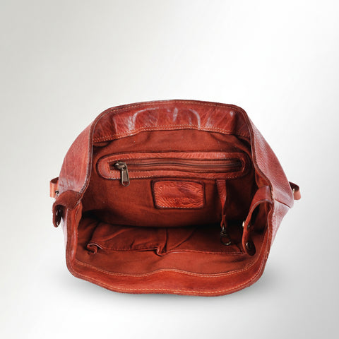 Signature Riveted Leather Backpack