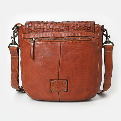 Decorative Woven Leather Crossbody