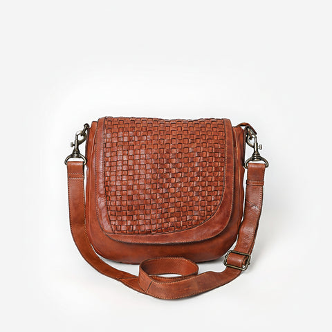 Decorative Woven Leather Crossbody