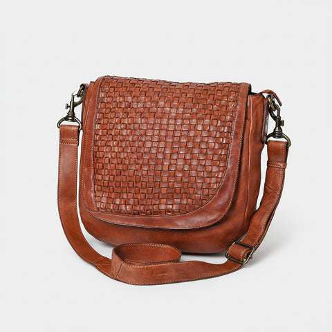 Decorative Woven Leather Crossbody