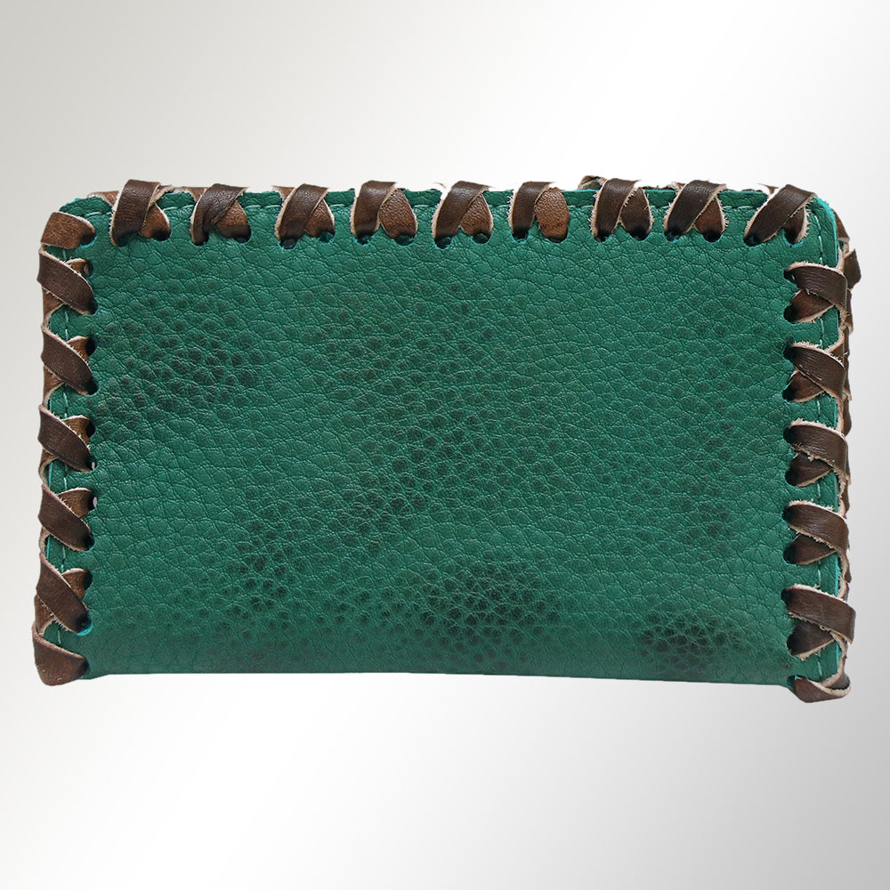 ADBGM246 Leather Whipstitch Wallet - Compact Horizontal Western Card Holder