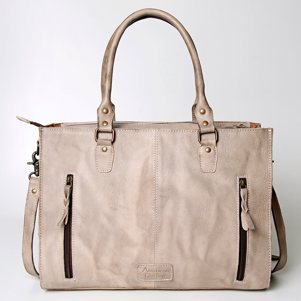 ADBG235 Genuine Crocodile Leather Tote Bag with Hand-Stitched Details & Adjustable Strap